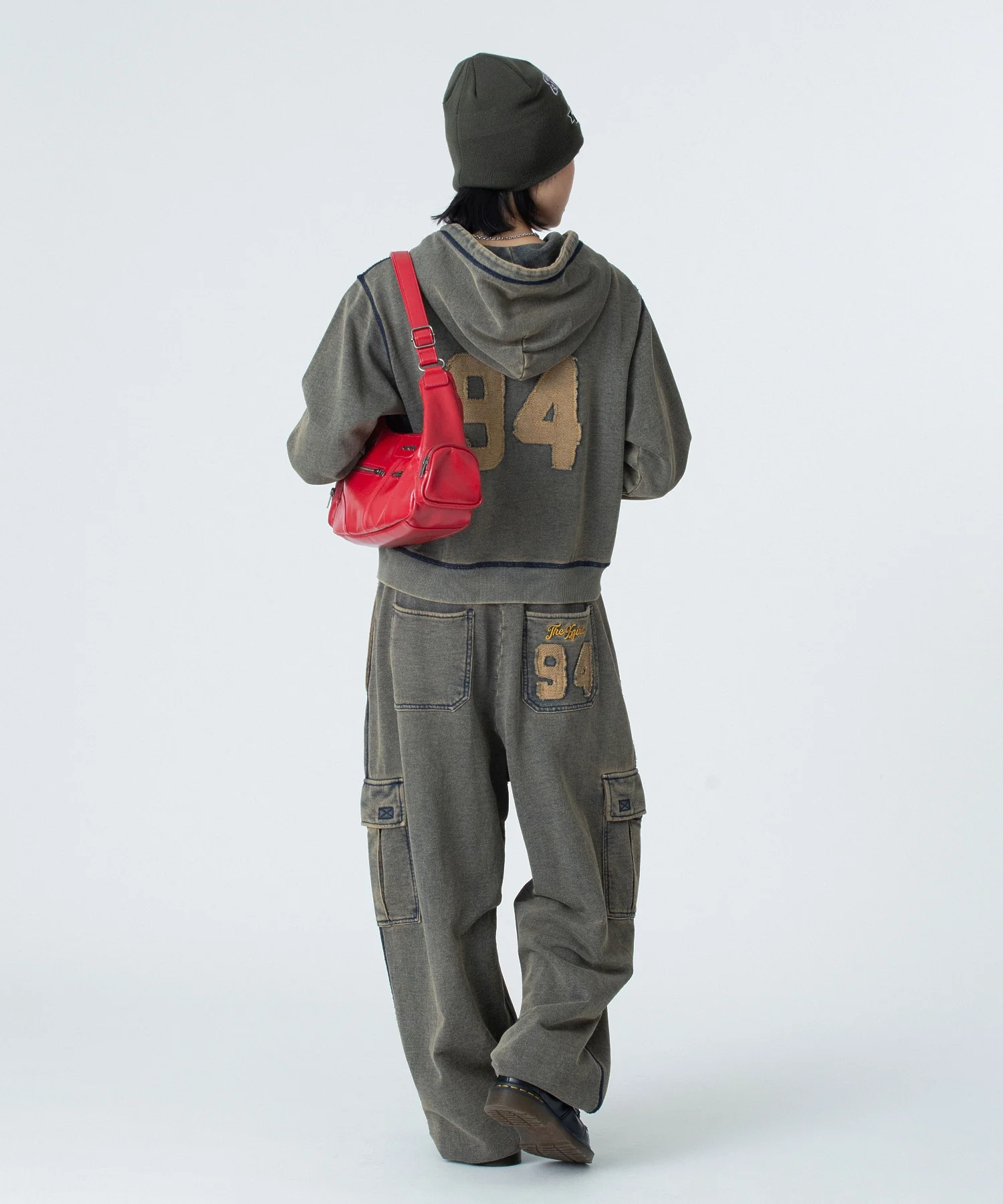 OVERDYED NUMBER PATCH ZIP UP HOODIE - Image 15