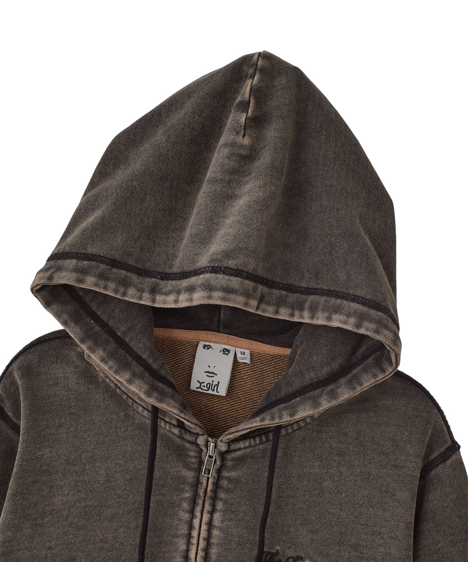 OVERDYED NUMBER PATCH ZIP UP HOODIE - Image 20