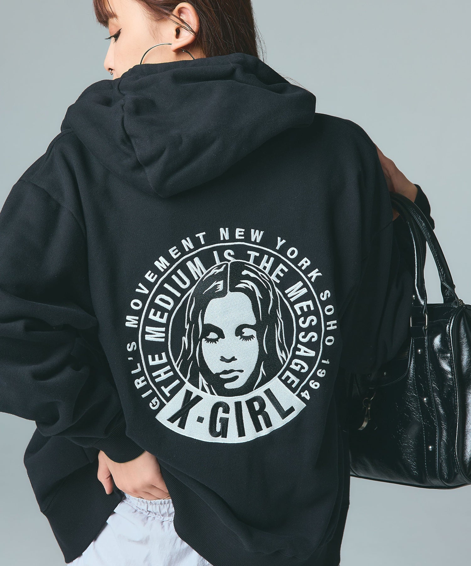 CIRCLE MESSAGE AND FACE ZIP UP SWEAT HOODIE