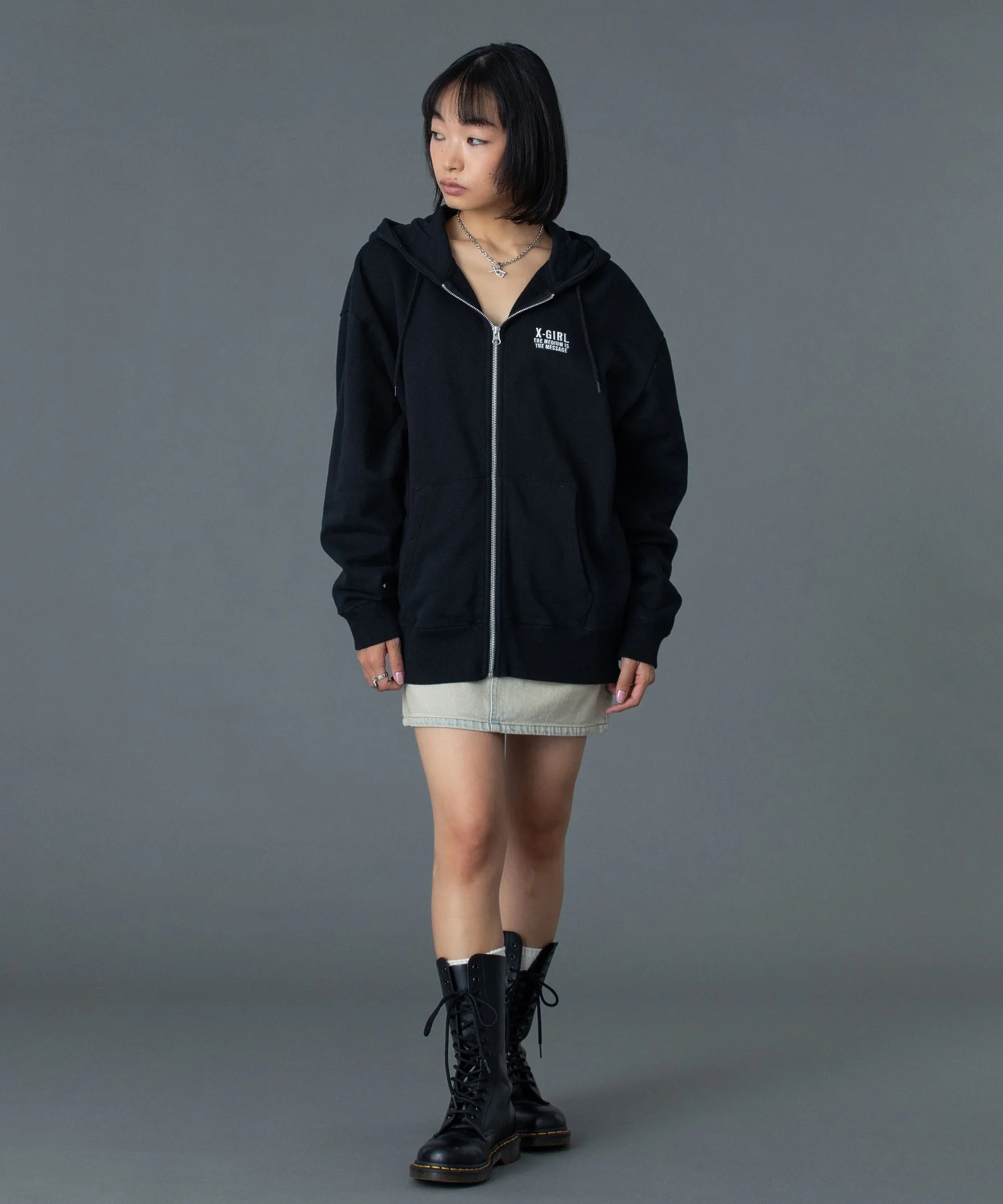 CIRCLE MESSAGE AND FACE ZIP UP SWEAT HOODIE - Image 12