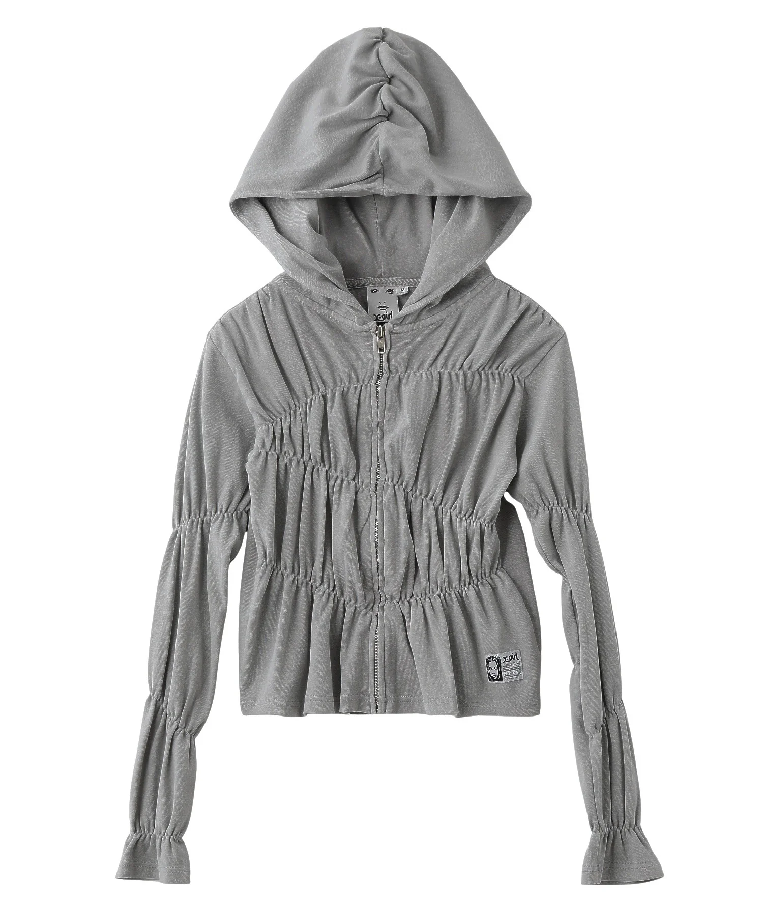 FADED SHIRRED COMPACT ZIP UP HOODIE - Image 19