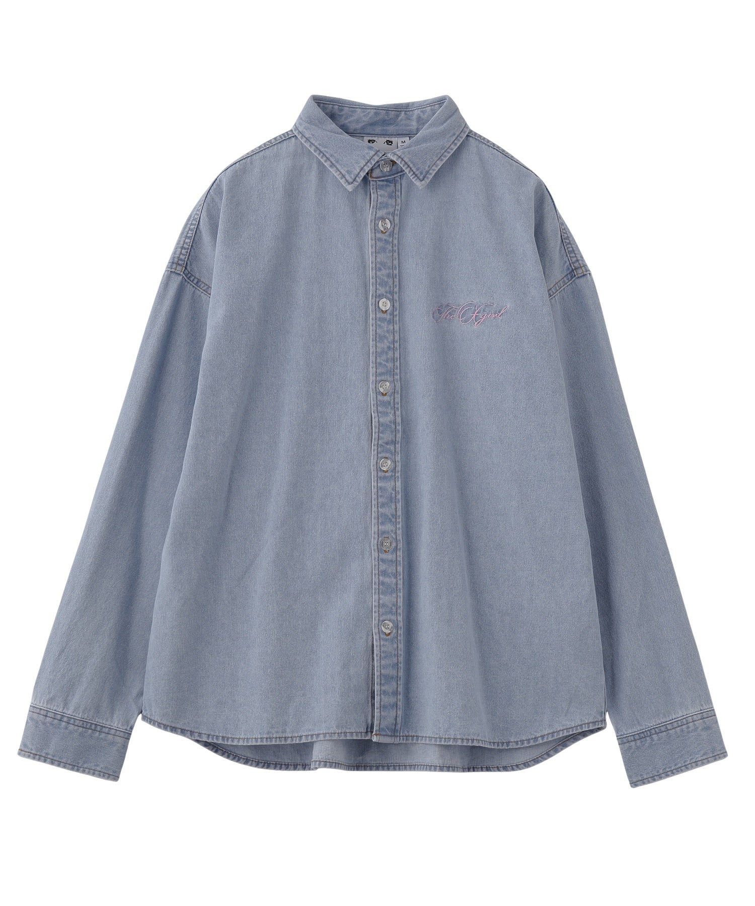 SCRIPT LOGO BLEACHED DENIM SHIRT - Image 18