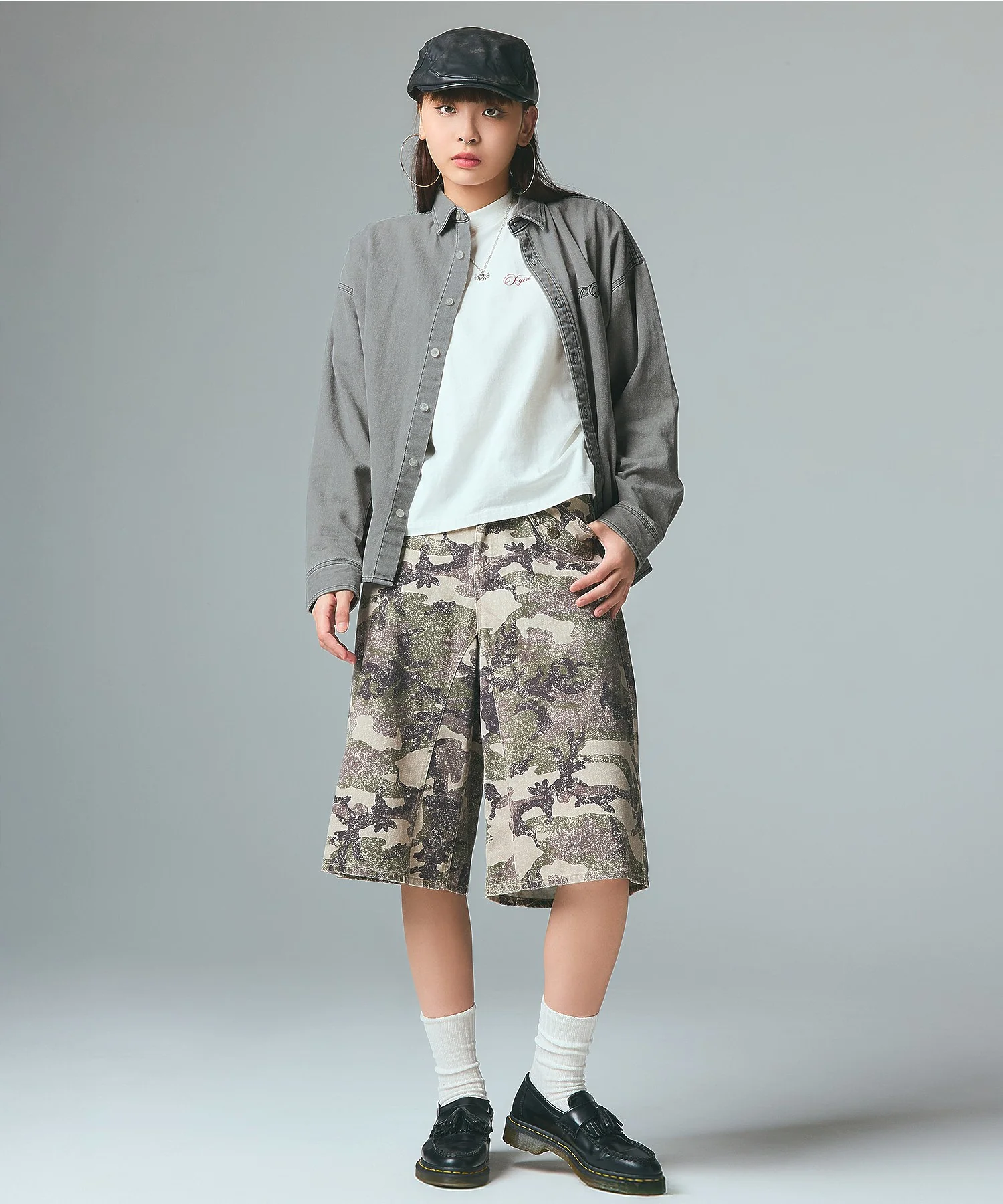 SCRIPT LOGO BLEACHED DENIM SHIRT - Image 4