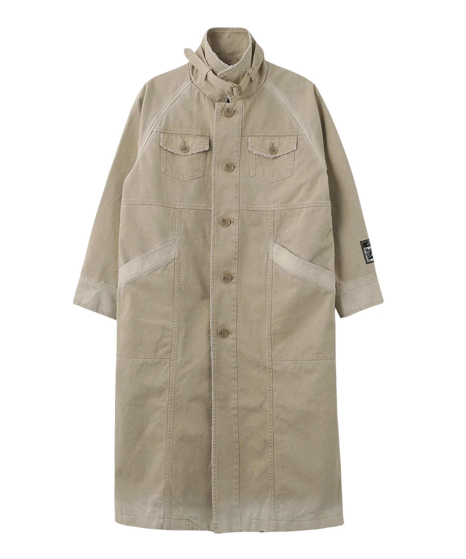 FADED STAND COLLAR LONG COAT - Image 29