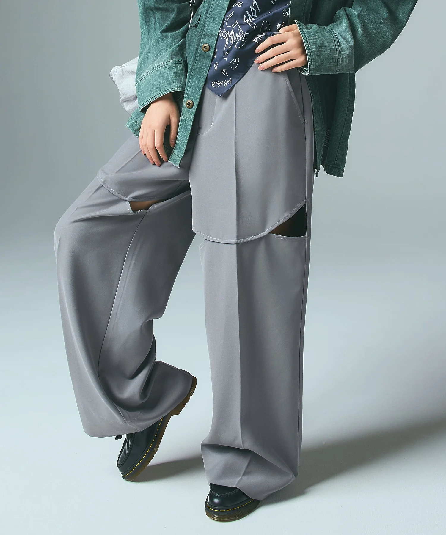 CURVED CUT PANELED PANTS - Image 5