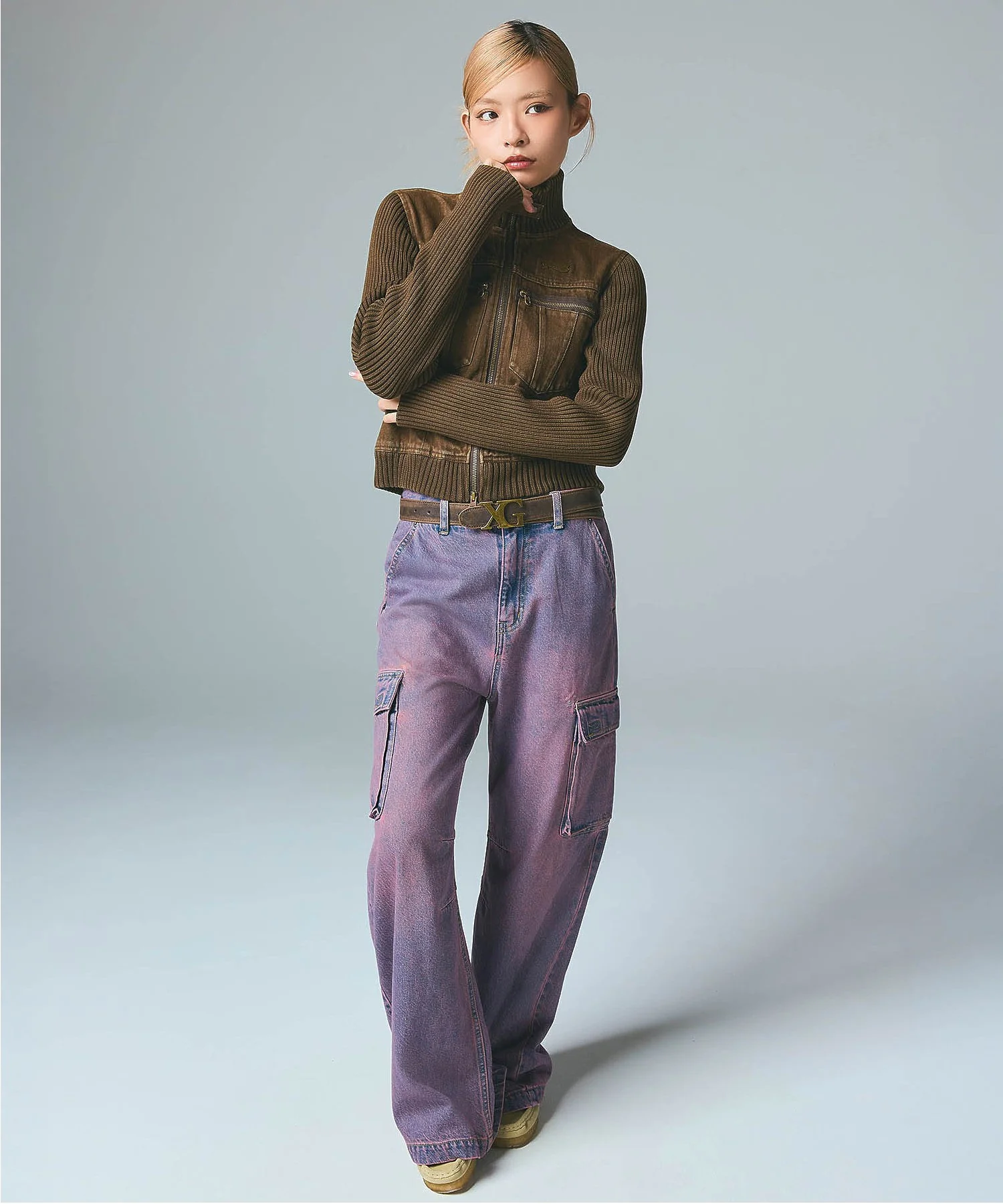 CURSIVE LOGO DENIM CARGO PANTS - Image 7