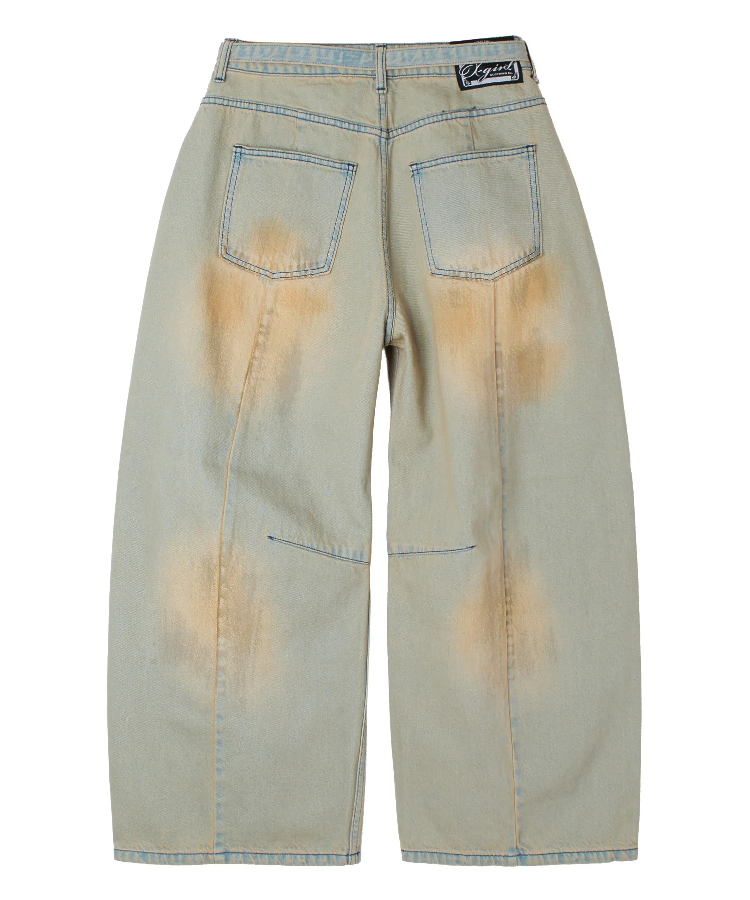 FADED FACE LABEL WIDE BAGGY DENIM PANTS - Image 63