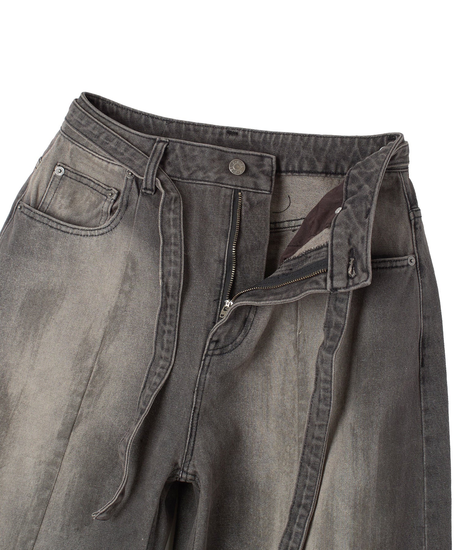 FADED FACE LABEL WIDE BAGGY DENIM PANTS - Image 67
