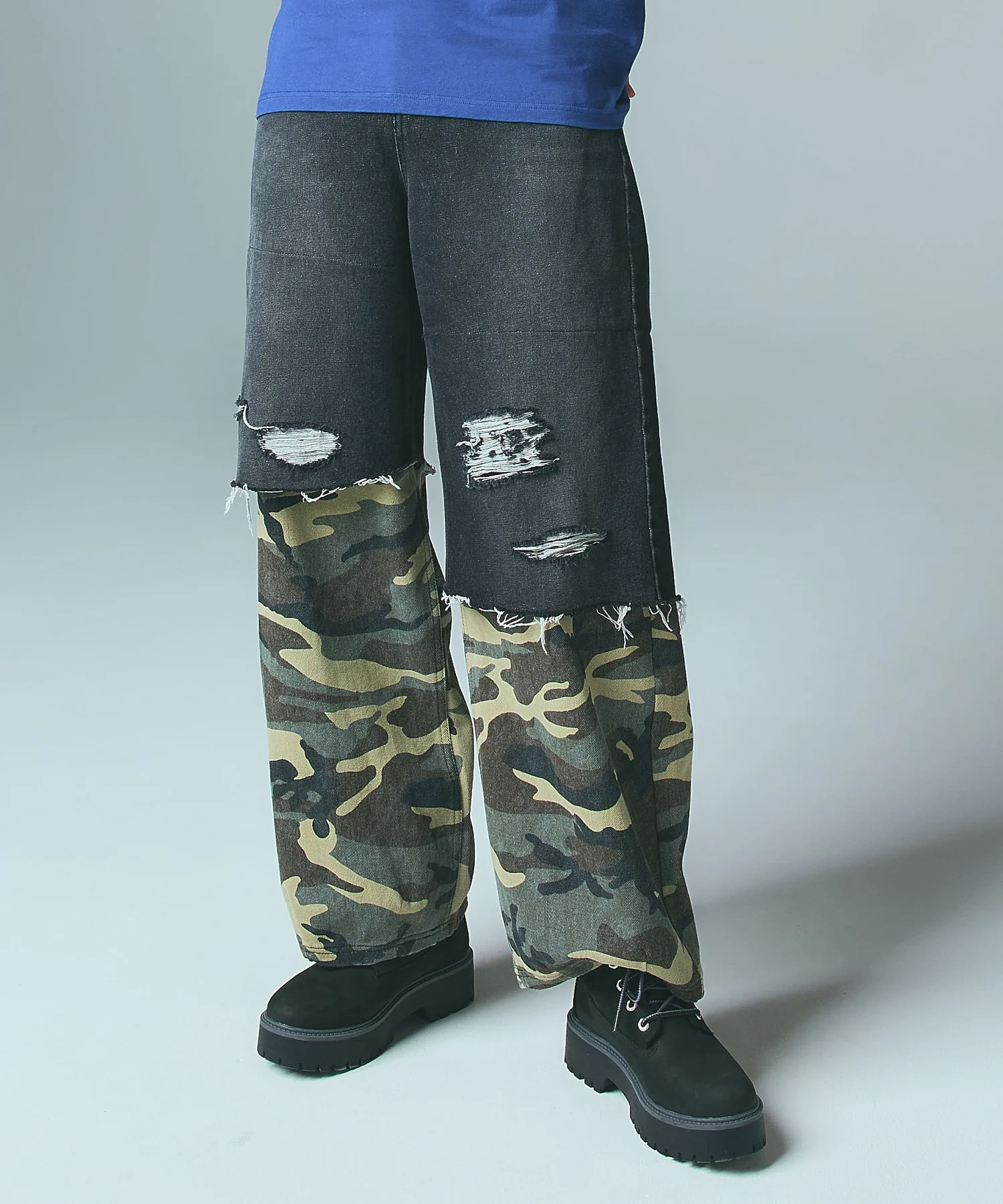 FADED CAMO LAYERED PANTS - Image 3