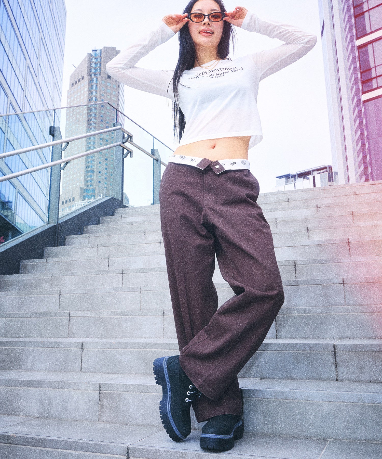 X-girl × Dickies WASHED WORK PANTS - Image 2