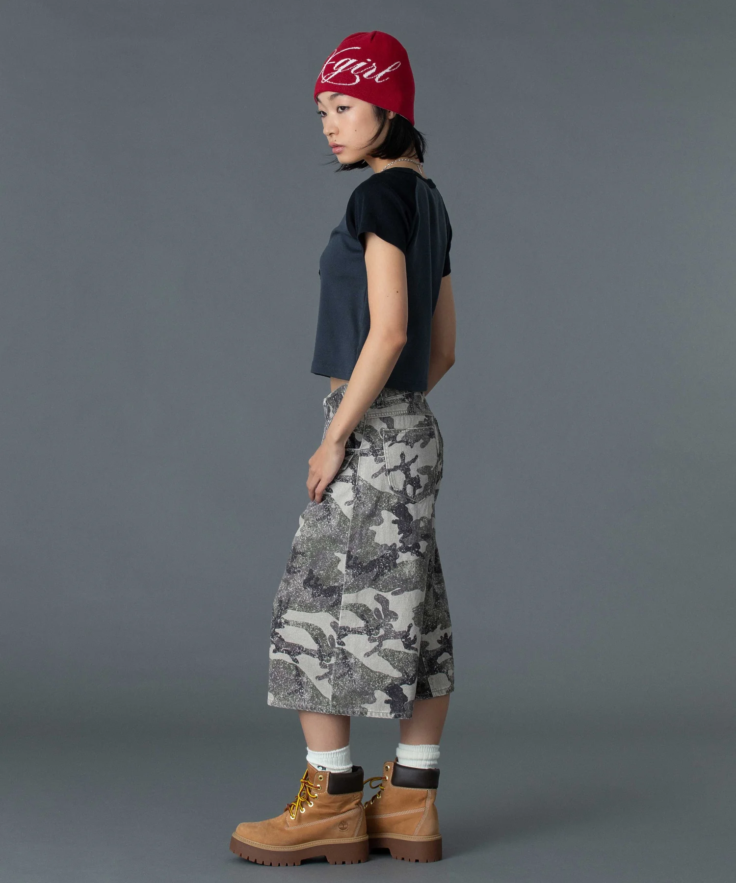 LOGO AND HAZY PATTERN REVERSIBLE BEANIE - Image 12