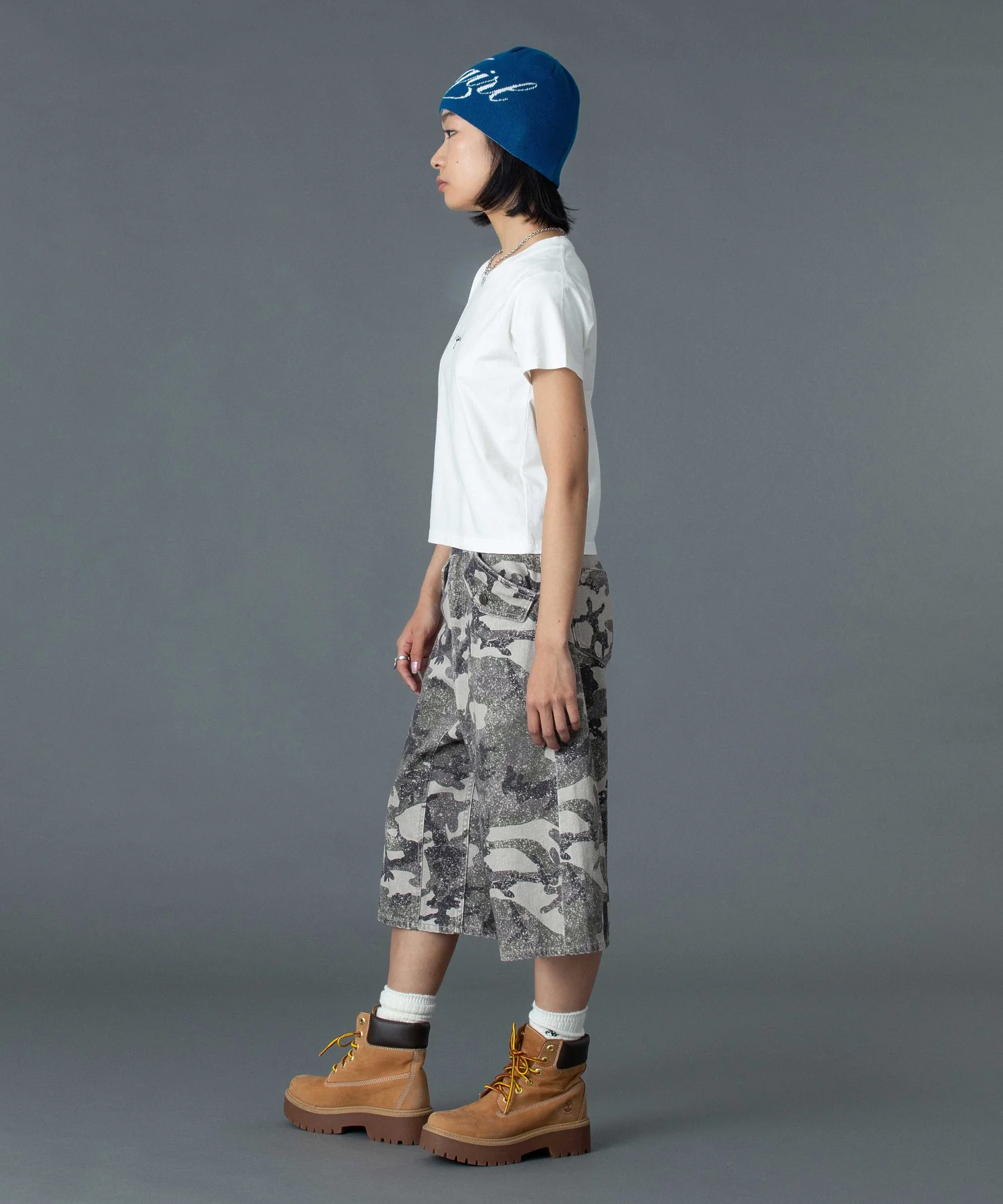 LOGO AND HAZY PATTERN REVERSIBLE BEANIE - Image 27
