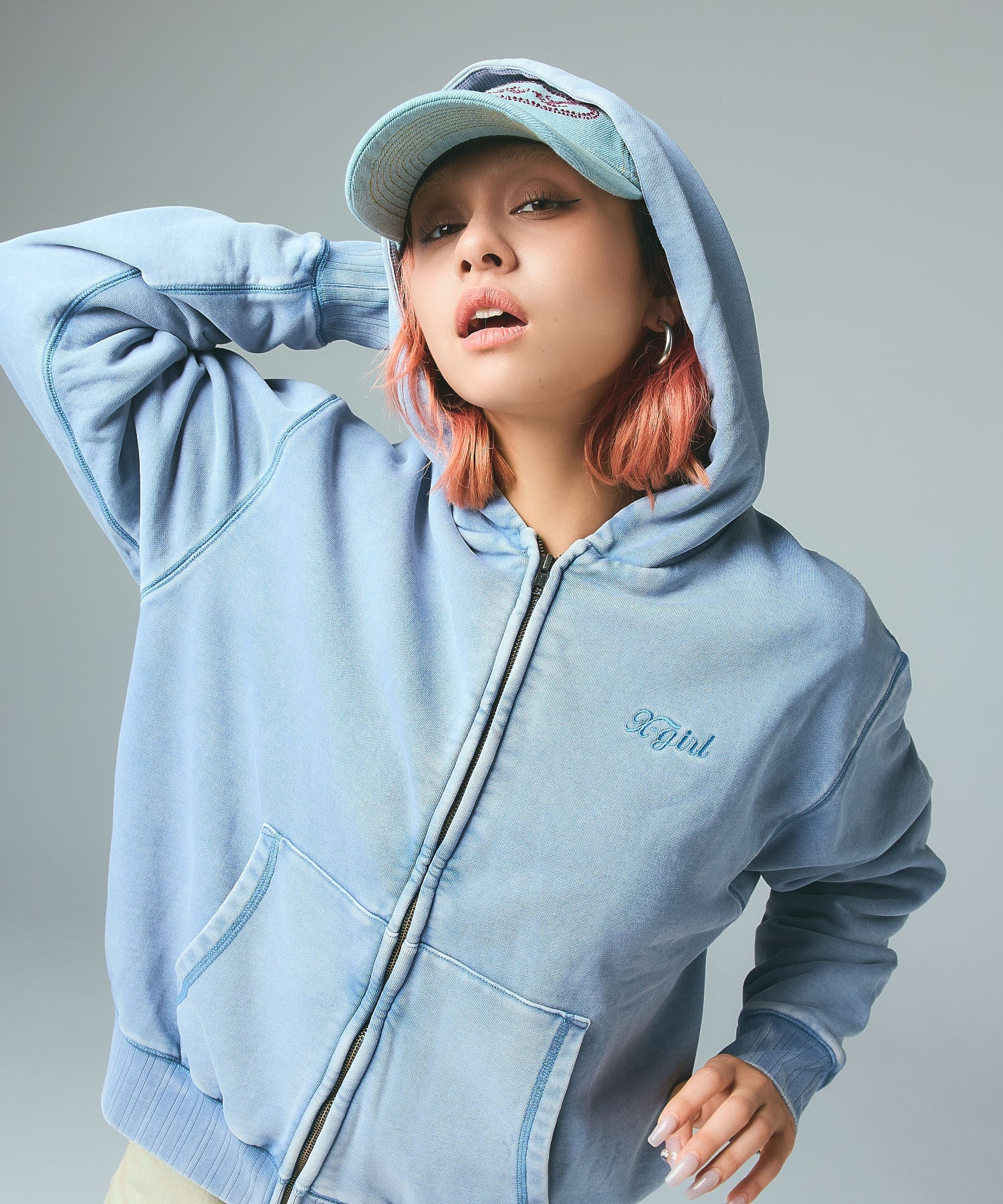 RHINESTONE OVAL LOGO 6PANEL DENIM CAP - Image 2