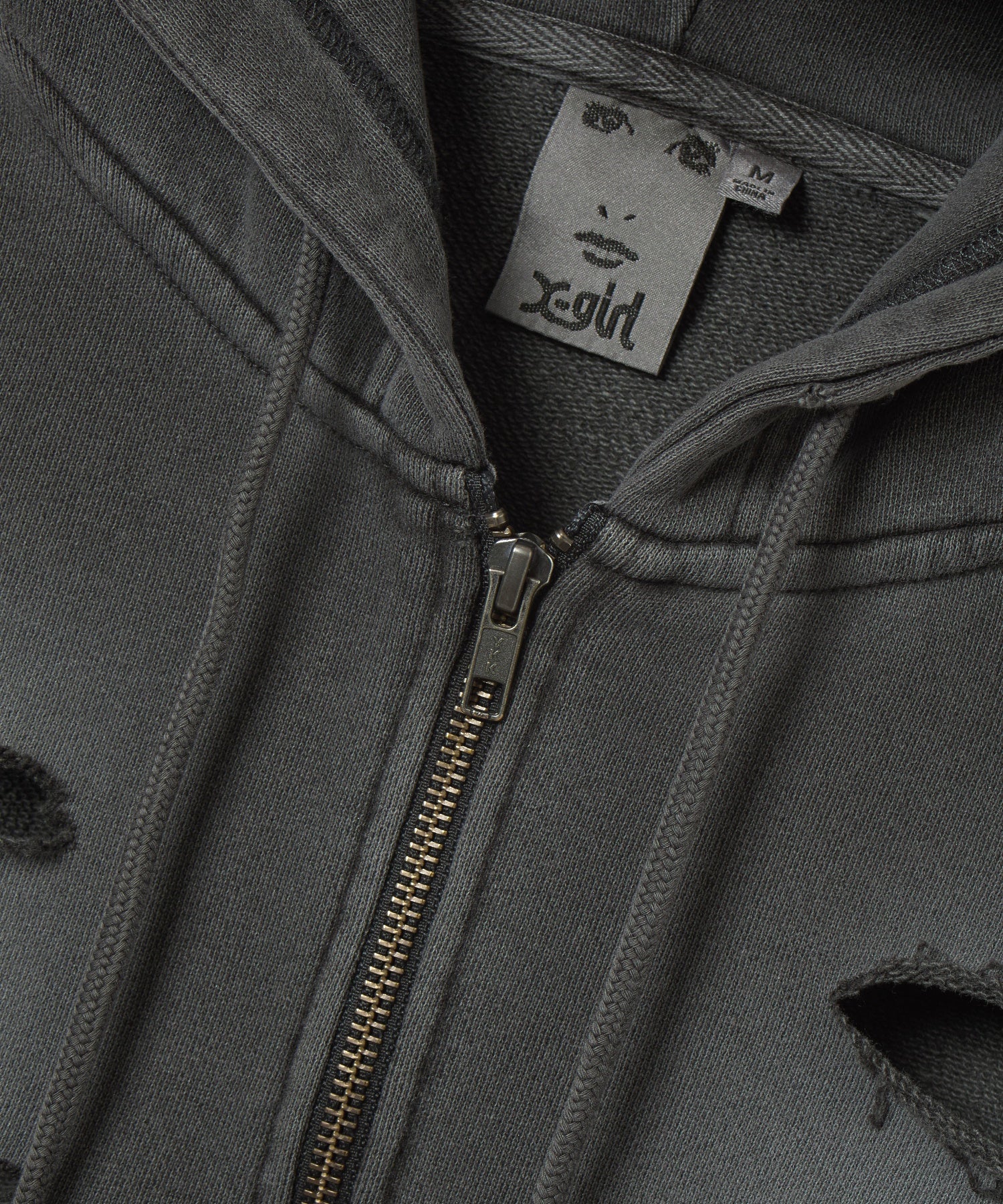 DISTRESSED ZIP UP SWEAT HOODIE - Image 16