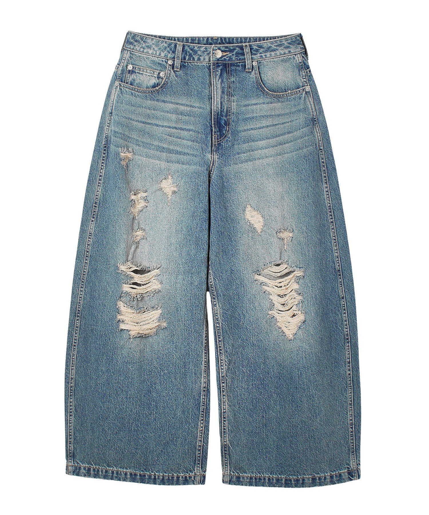 DISTRESSED BAGGY DENIM PANTS - Image 40