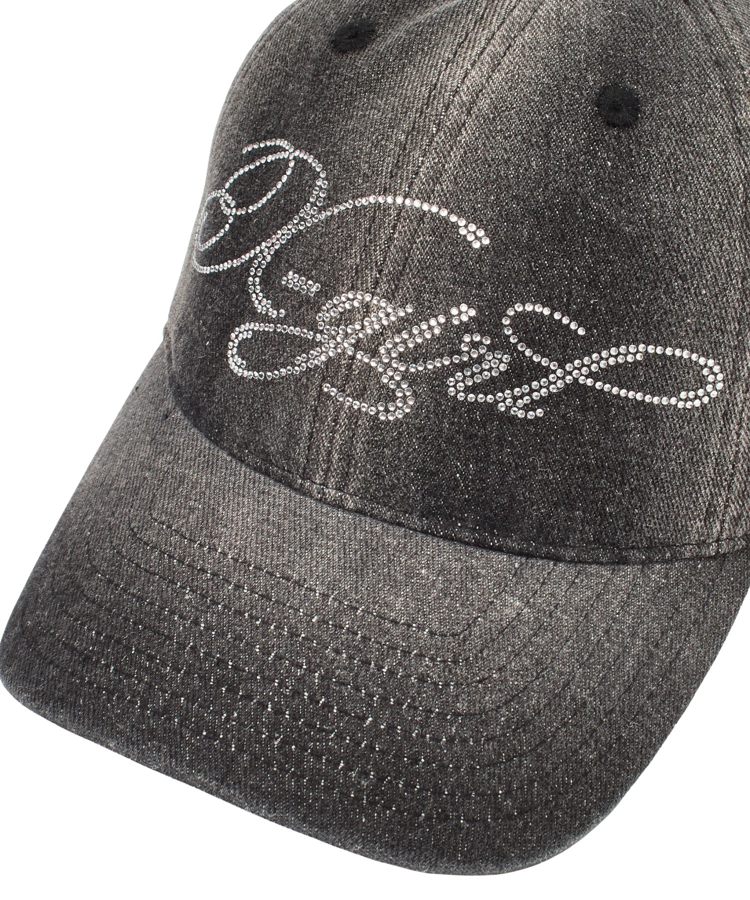 RHINESTONE LOGO DENIM CAP - Image 15