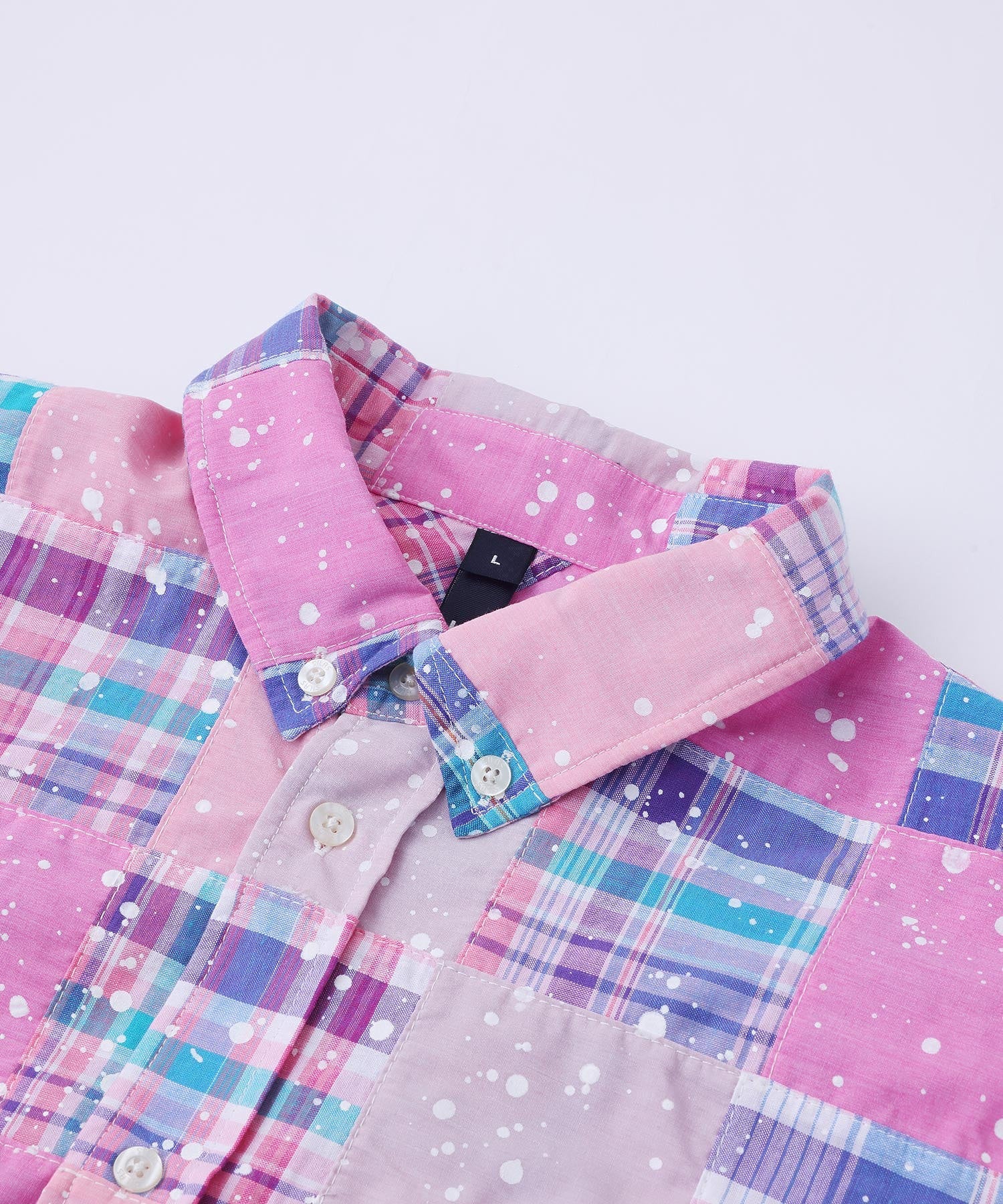 SPLASH PATCHWORK S/S BUTTON DOWN SHIRT SILAS - Image 4