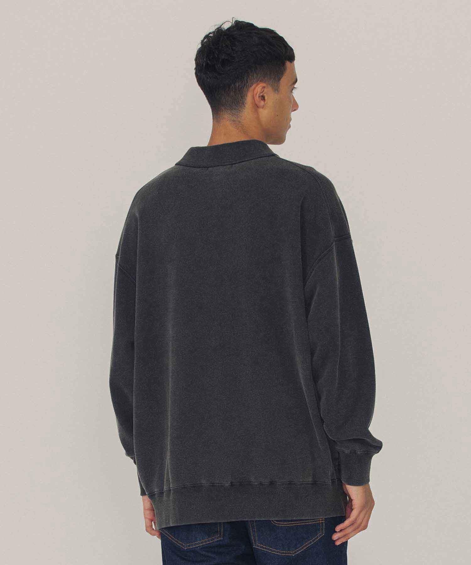 GARMENT DYED WIDE COLLARED TOP - Image 13