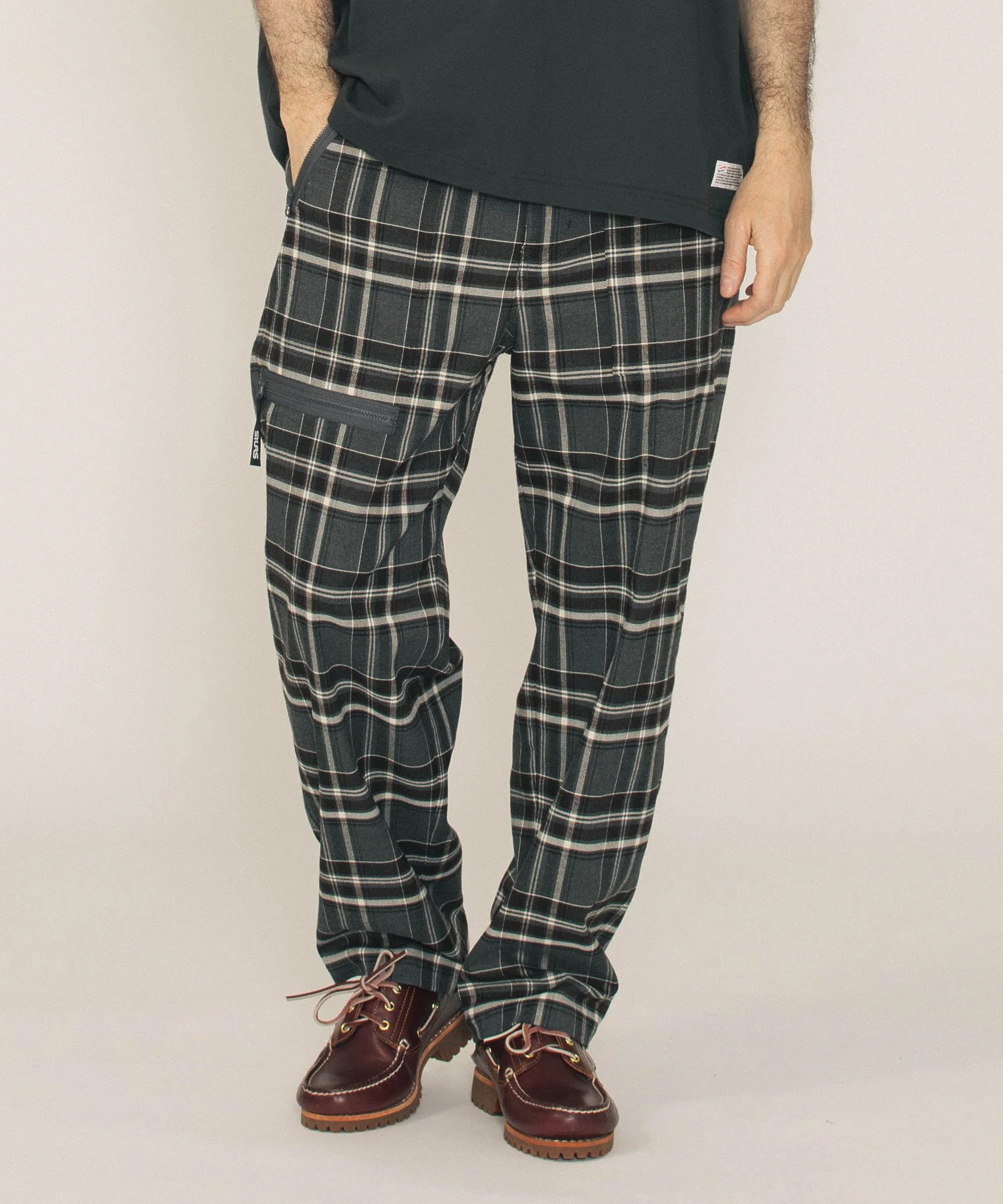 PLAID ZIPPER POCKET PANTS - Image 3
