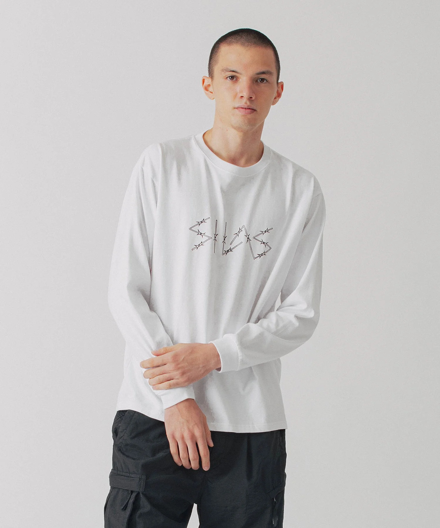 BARBED WIRE LOGO L/S TEE - Image 7