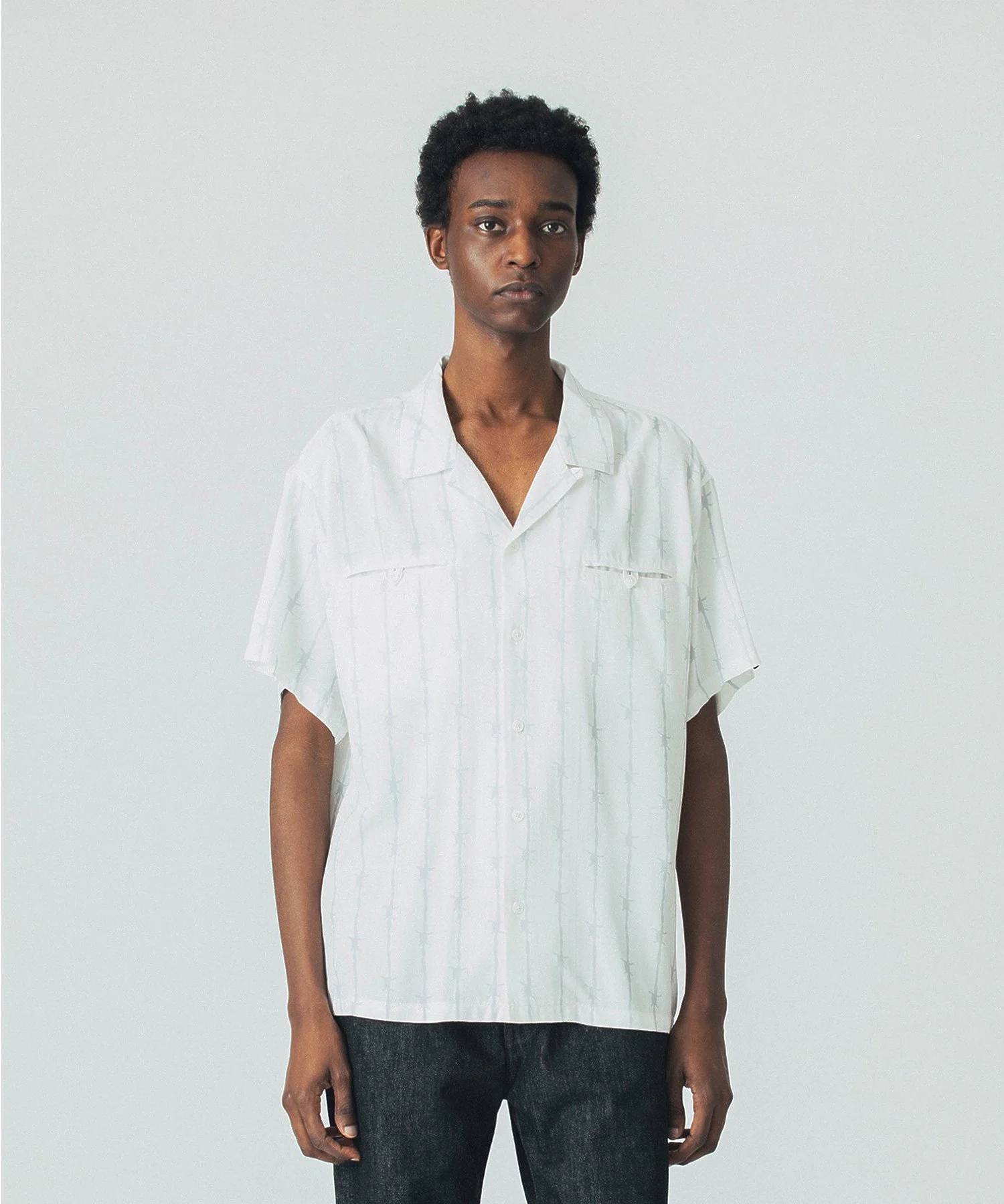 BARBED WIRE S/S OPEN COLLAR SHIRT - Image 4