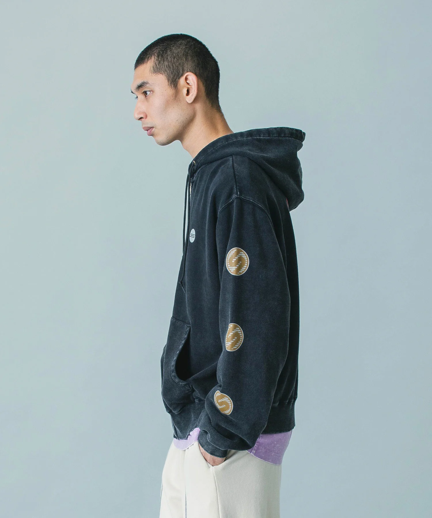 【UK COLLECTION】CIRCLE LOGO ZIP SWEAT HOODIE - Image 6
