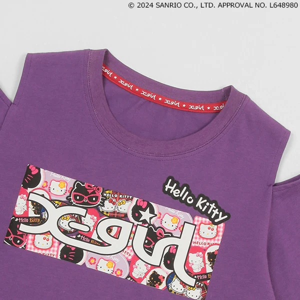 【ハローキティ】肩あき半袖Tシャツ - Image 5