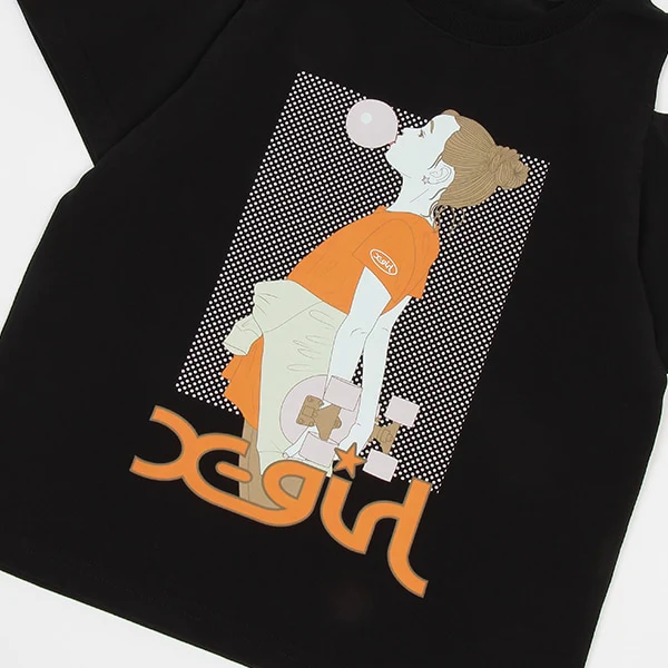 女の子プリント肩開き半袖Tシャツ - Image 7
