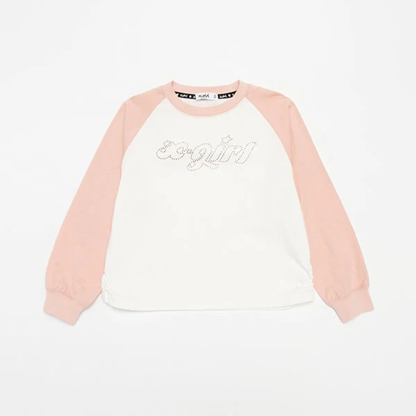 ラインストーンロゴラグラン長袖Tシャツ - Image 2
