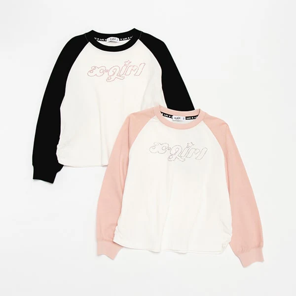 ラインストーンロゴラグラン長袖Tシャツ - Image 9