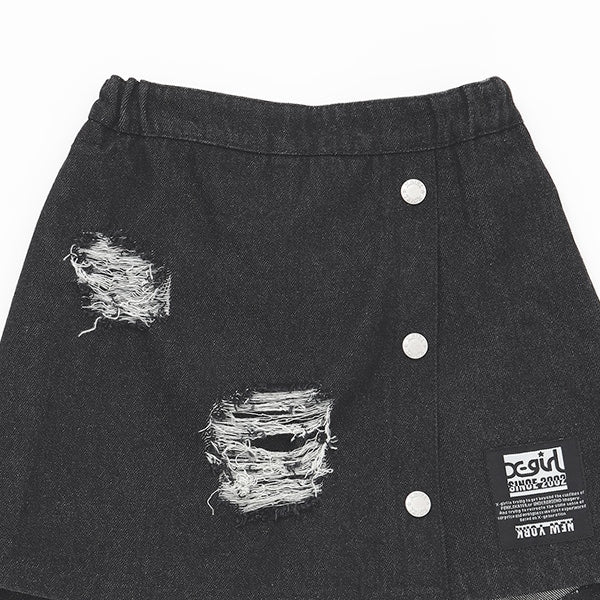 クラッシュ加工デニムスカパン - Image 4