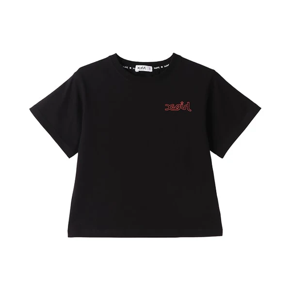 ガールイラストバックプリント半袖Tシャツ - Image 2
