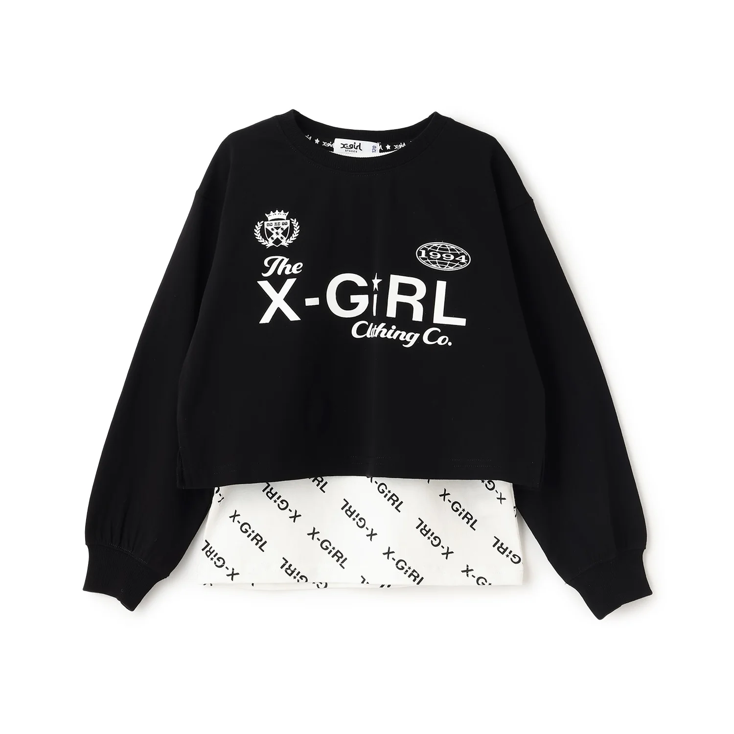 ロゴ長袖Tシャツ+総柄ロゴタンクトップセット