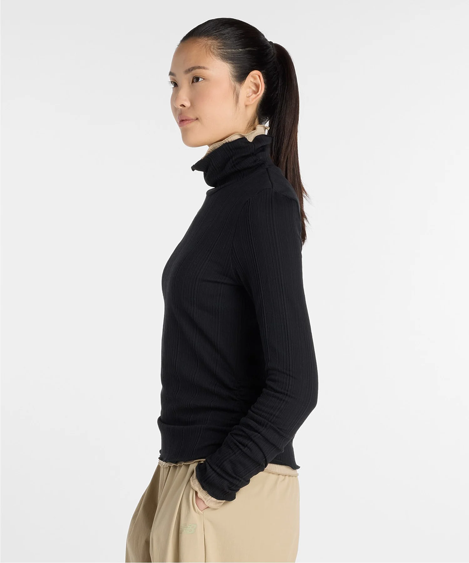 NEW BALANCE/ニューバランス/W NB Grey COLOR BLOCK L/S TOP WT61O1JA - Image 5