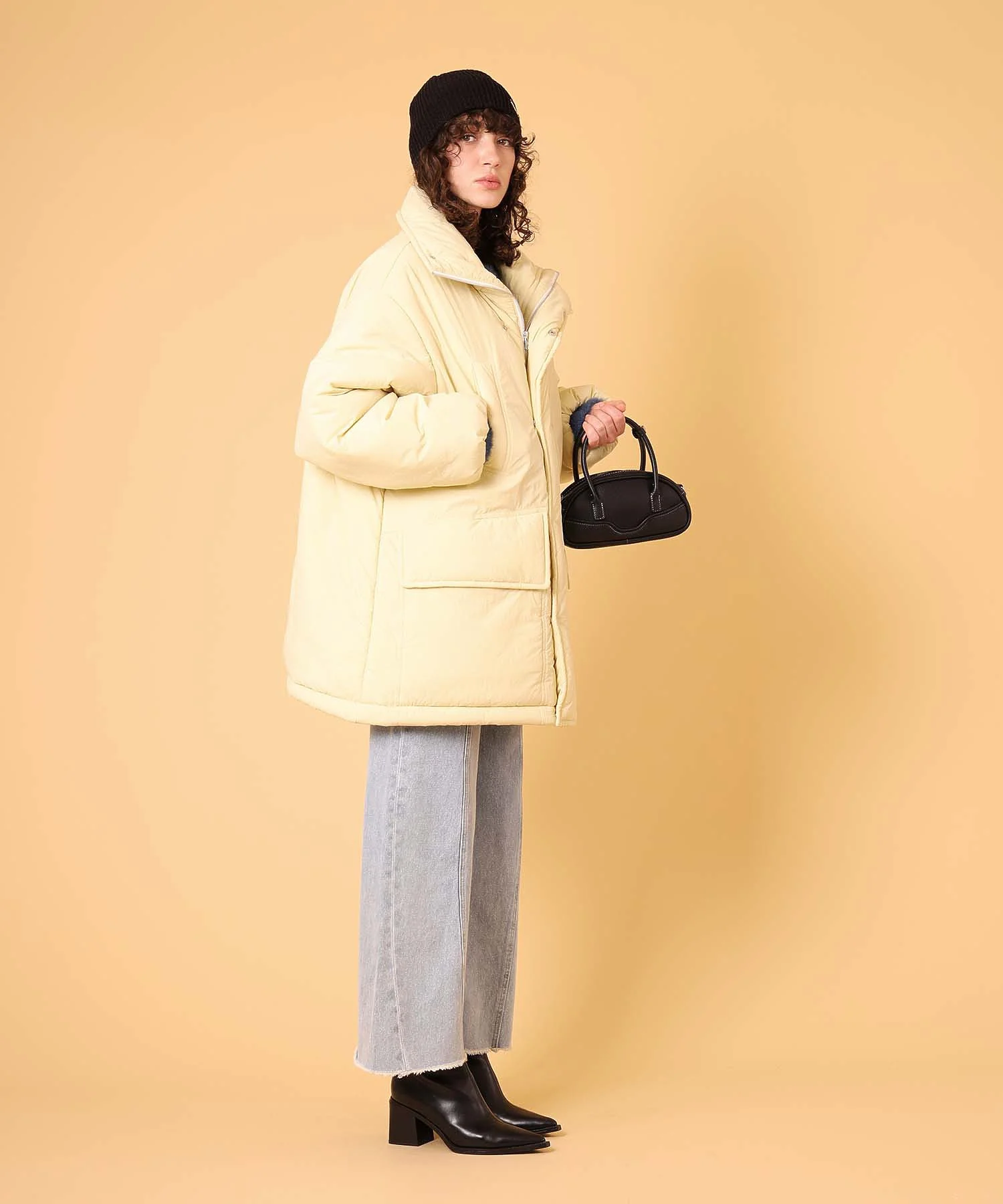 スタンドカラーパディングハーフコート - Image 9