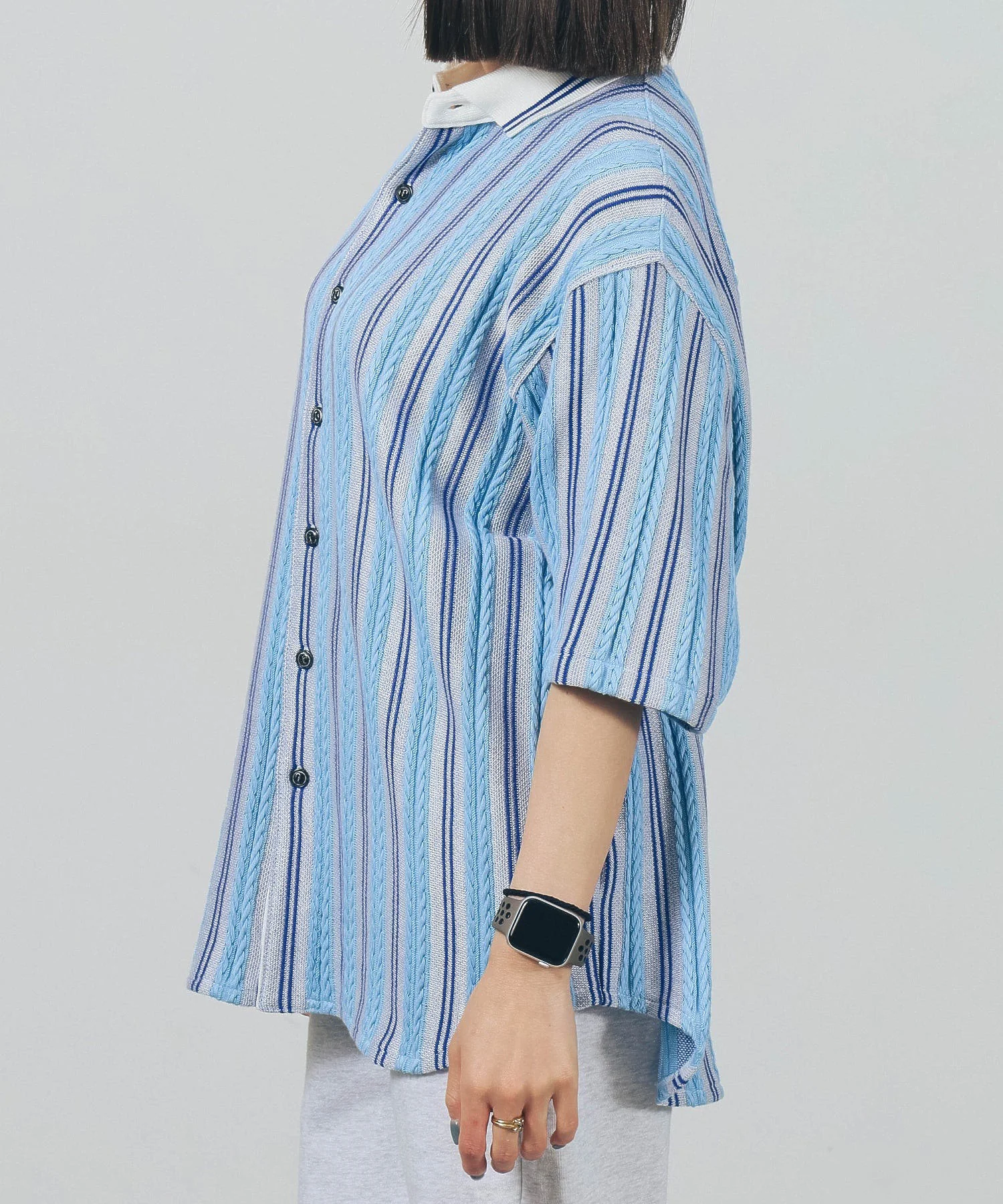 gim context/ジム コンテキスト/Stripe Open Collar Shirt/23205110 - Image 12