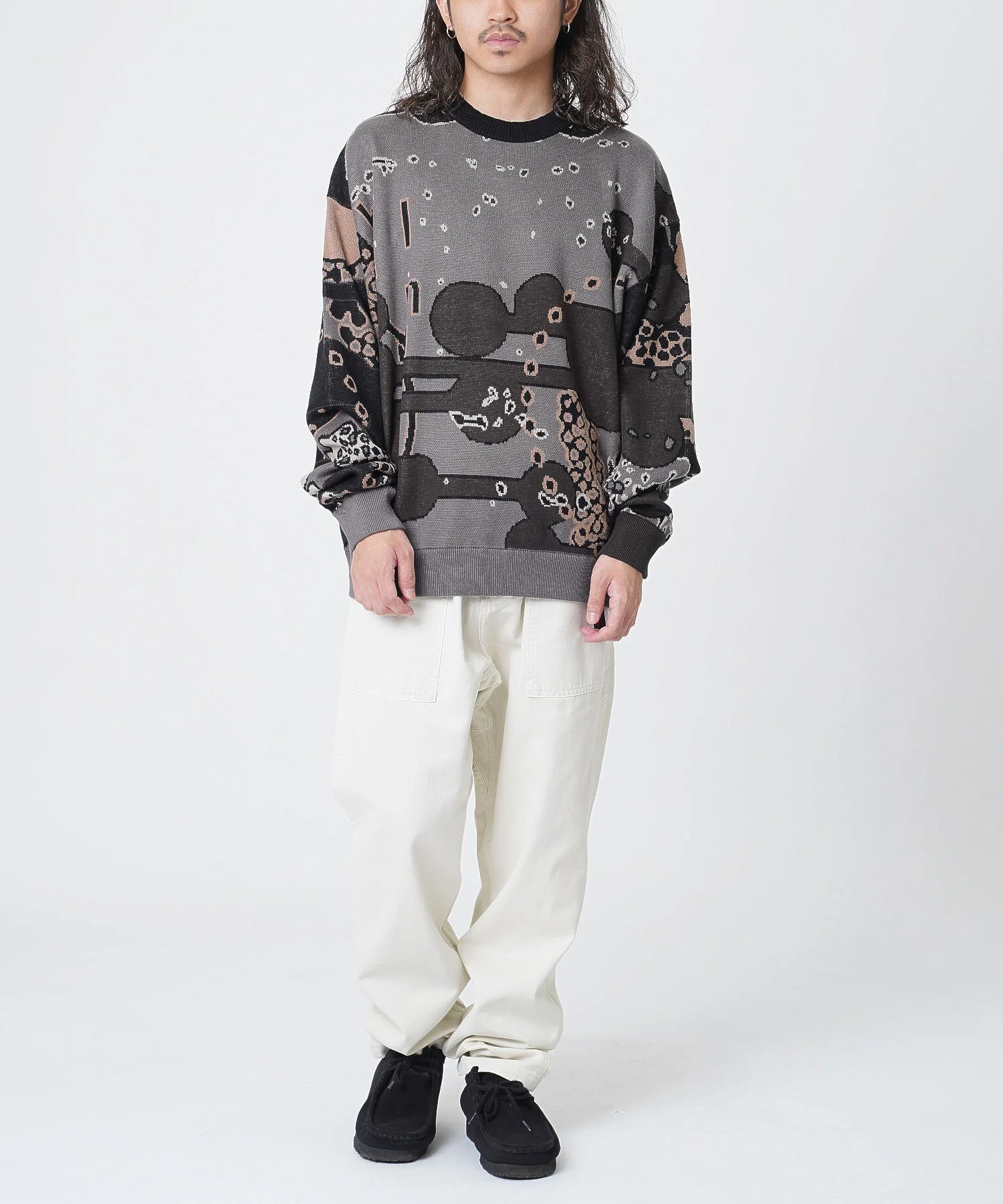 BAL/バル/JACQUARD COTTON CREWNECK SWEATER/BAL-2075 - Image 13