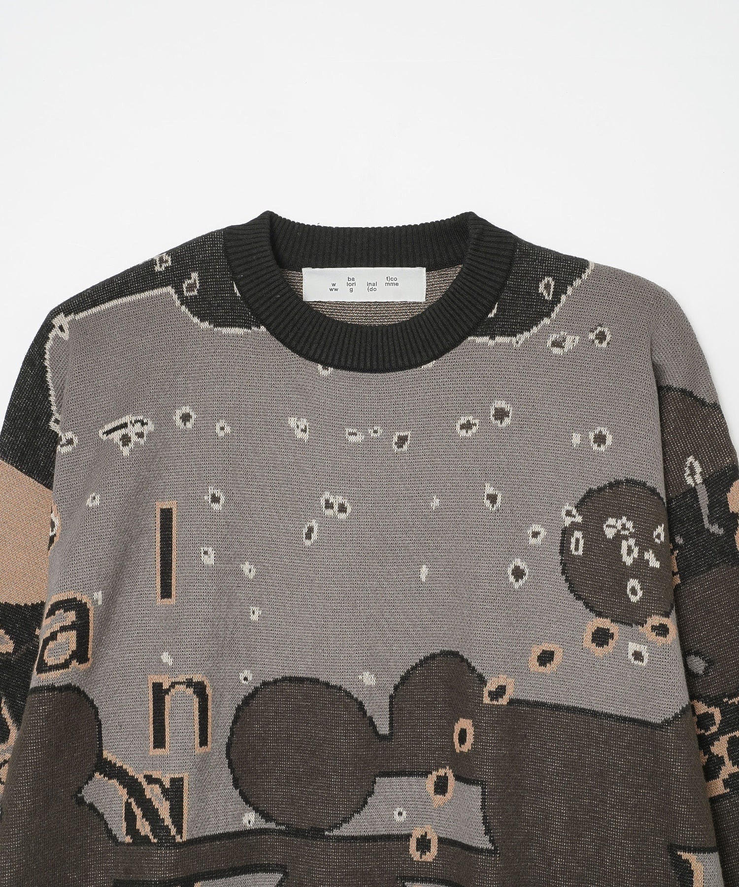 BAL/バル/JACQUARD COTTON CREWNECK SWEATER/BAL-2075 - Image 4