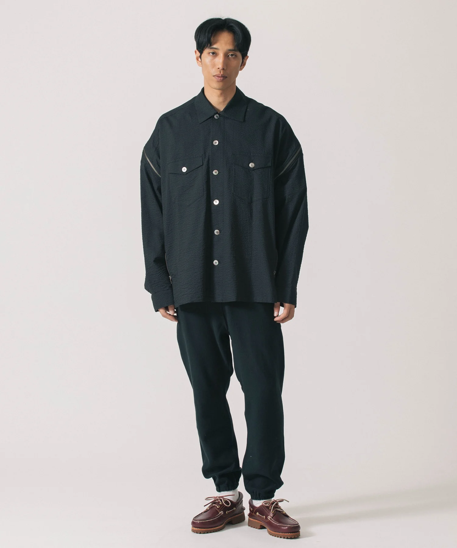 FACETASM WRINKLE CRUSHED ZIP SHIRT SRO-SH-U02 - Image 6