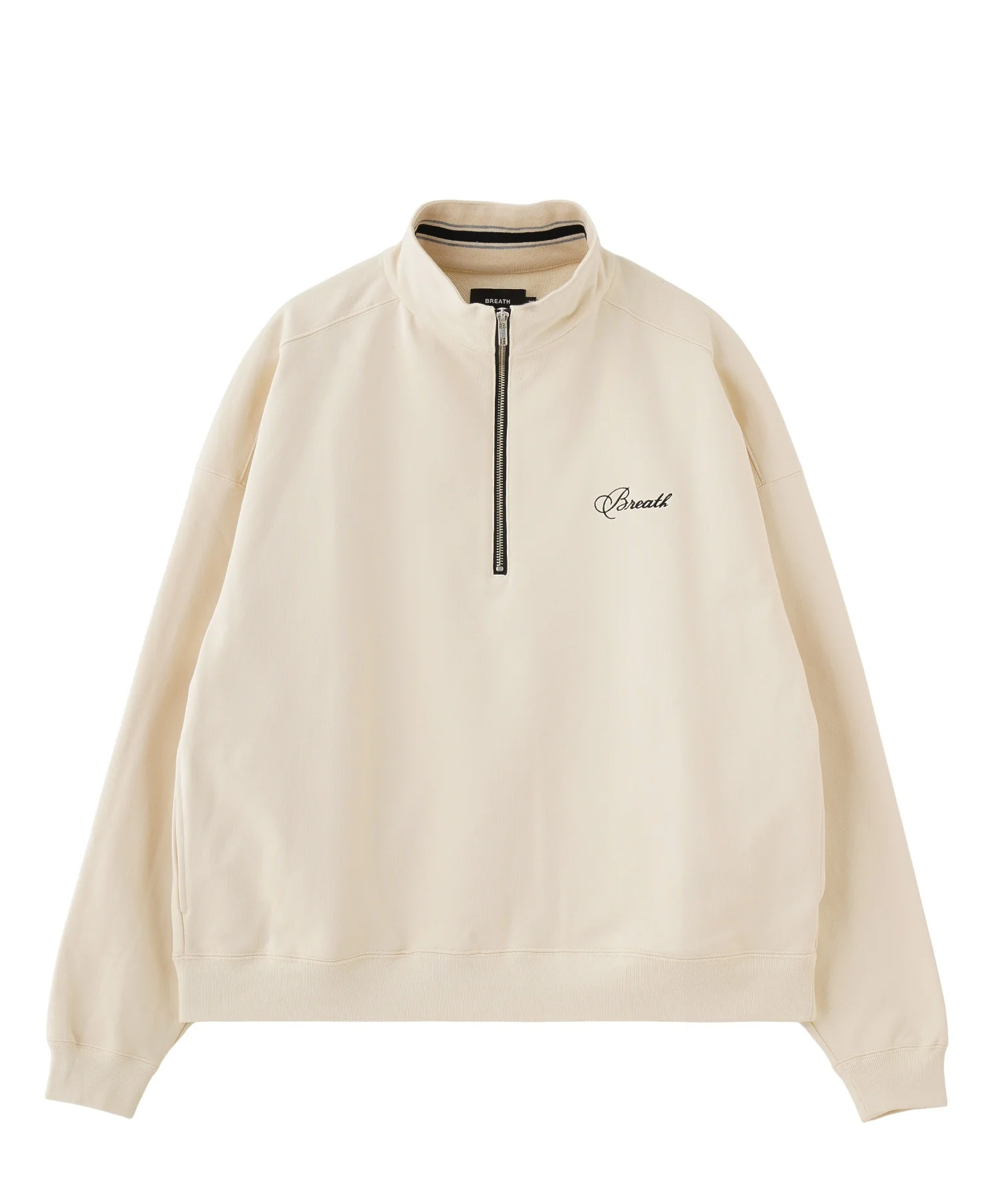 BREATH/ブレス/SCRIPT LOGO HALF ZIP SWEAT/C5005