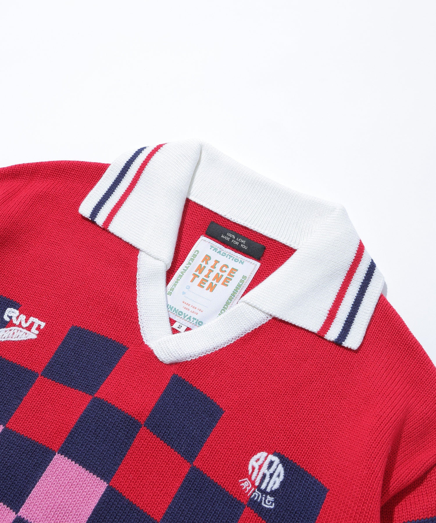 RICE NINE TEN/ライス ナイン テン/KNITTING CHECKRD SOCCER JERSEY/KN-CH-SOC - Image 5
