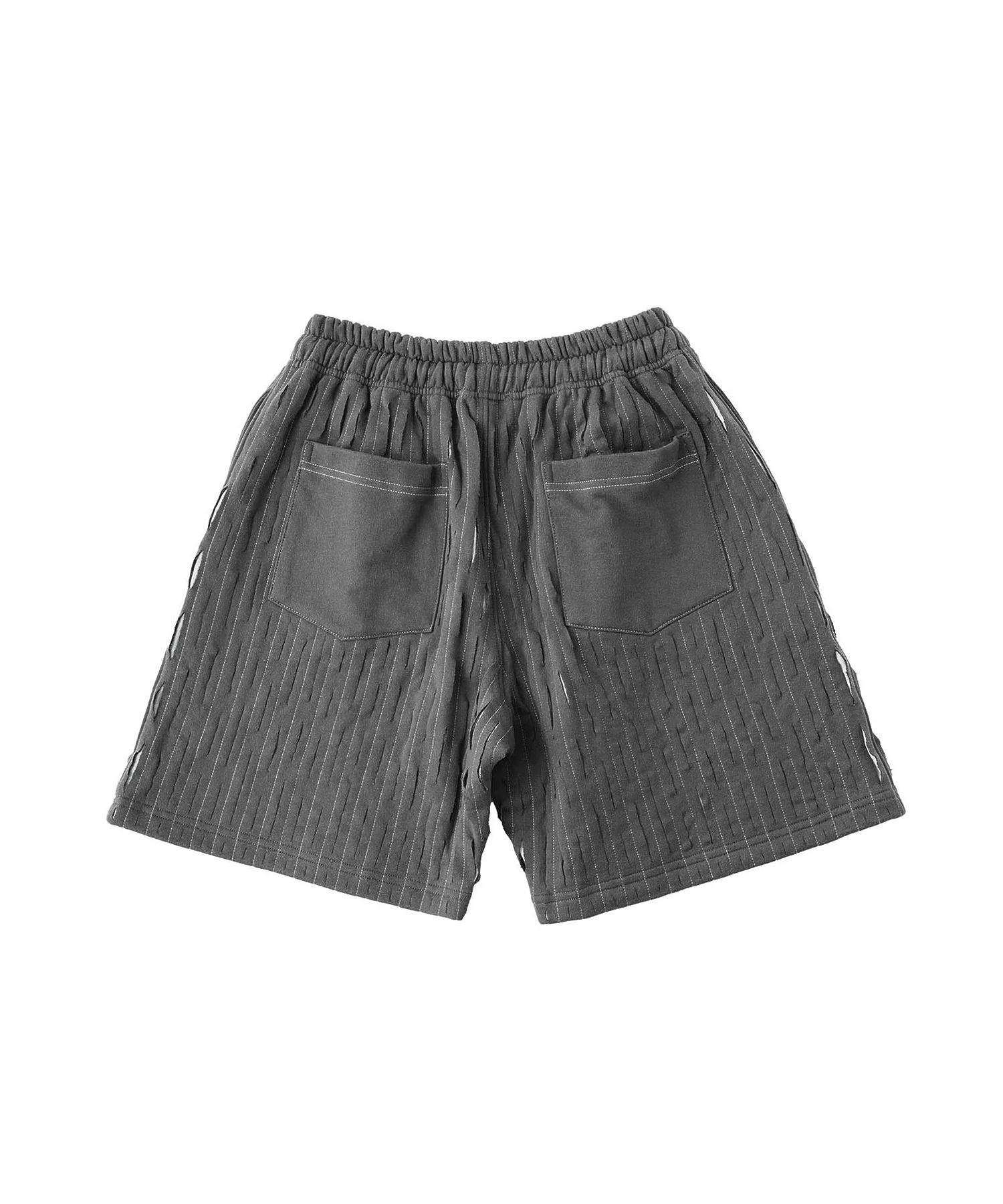 PAS UNE MARQUE DOUBLE-PANELLED DISTRESSED SHORT 504 - Image 2