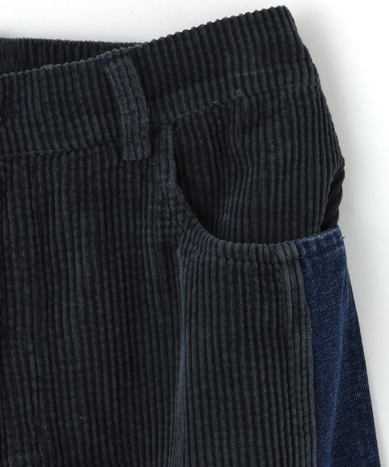 PAS UNE MARQUE/パ・ズュヌ・マルク/Double Paneled Denim Pant PAS-595 - Image 4