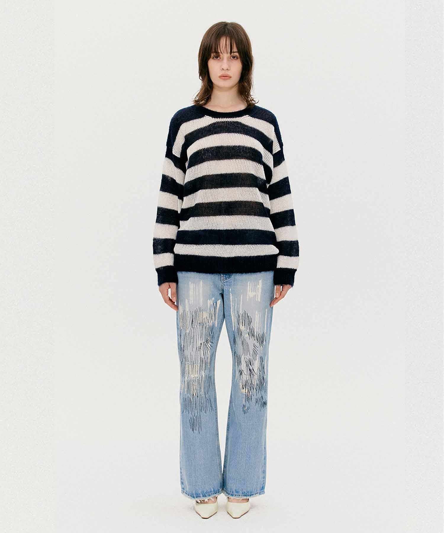 TheOpen Product/ザオープンプロダクト/ MOHAIR STRIPE SWEATER GTO221KT003 - Image 5