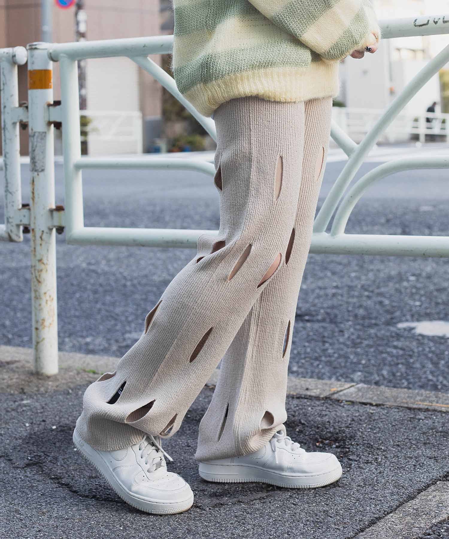 THE OPEN PRODUCT /ザオープンプロダクト/ CUT-OUT KNIT PANTS GTO221KT012 - Image 15