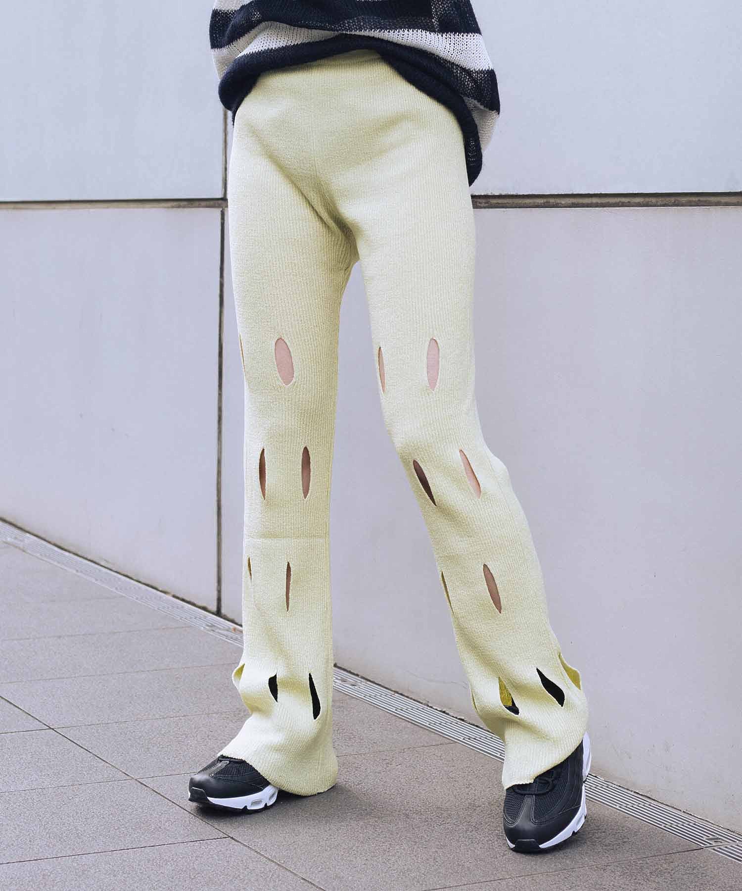 THE OPEN PRODUCT /ザオープンプロダクト/ CUT-OUT KNIT PANTS GTO221KT012 - Image 17