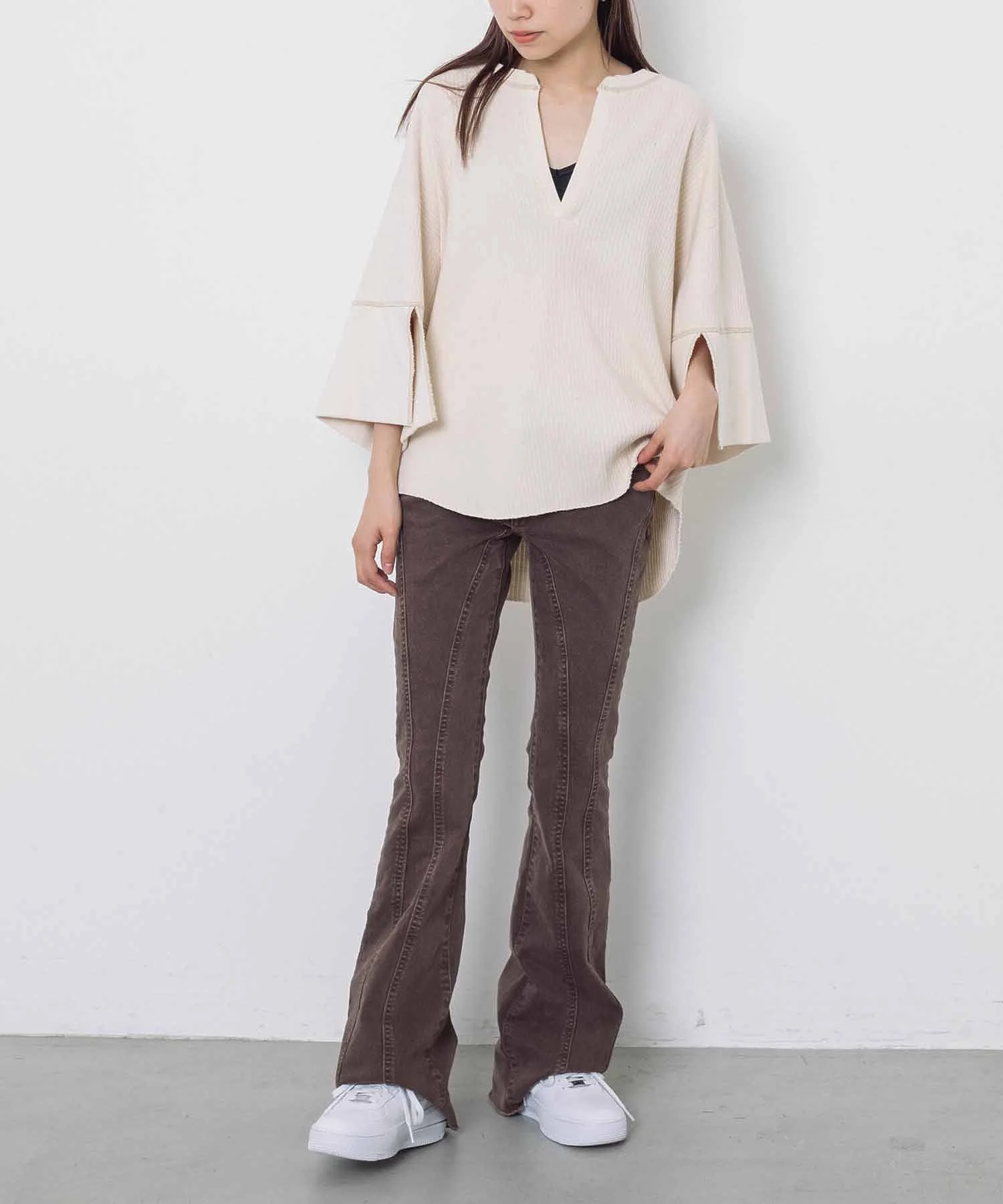 CLANE /クラネ/ COLOR STITCH HEAVY RIB TOPS 12105-1152 - Image 7