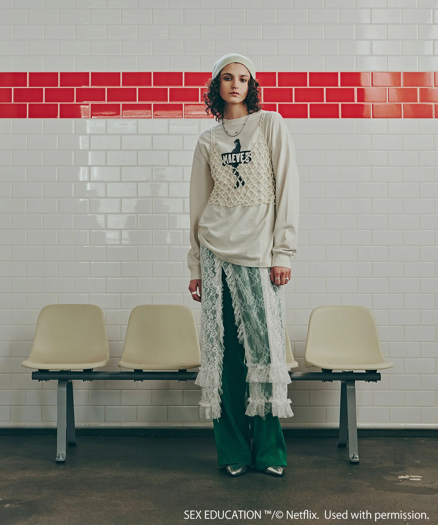 Netflix Series ‘SEX EDUCATION’ × ROSE BUD/MAEVE BOX LOGO TEE - Image 2