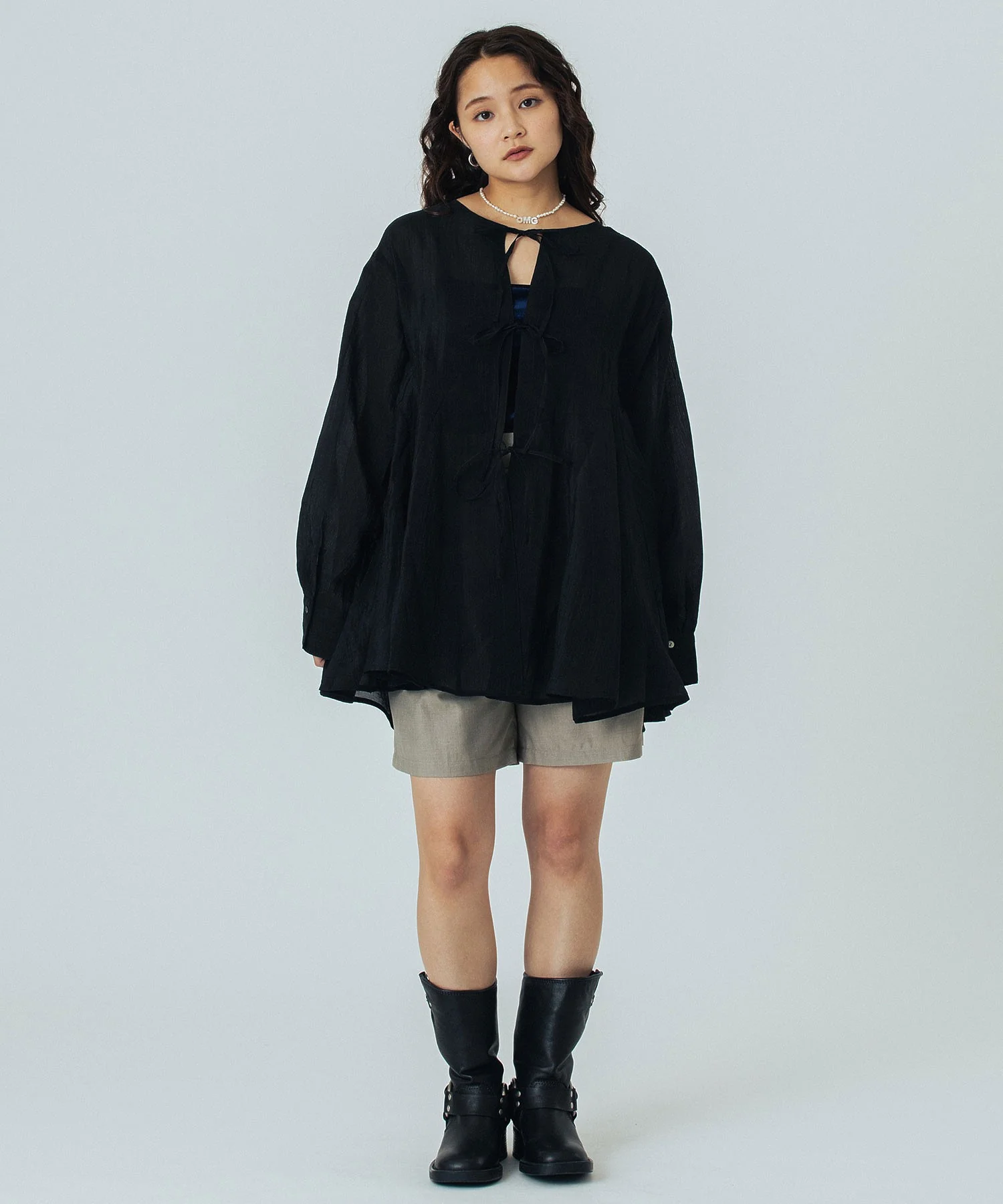 BACK RIBBON BLOUSE - Image 18