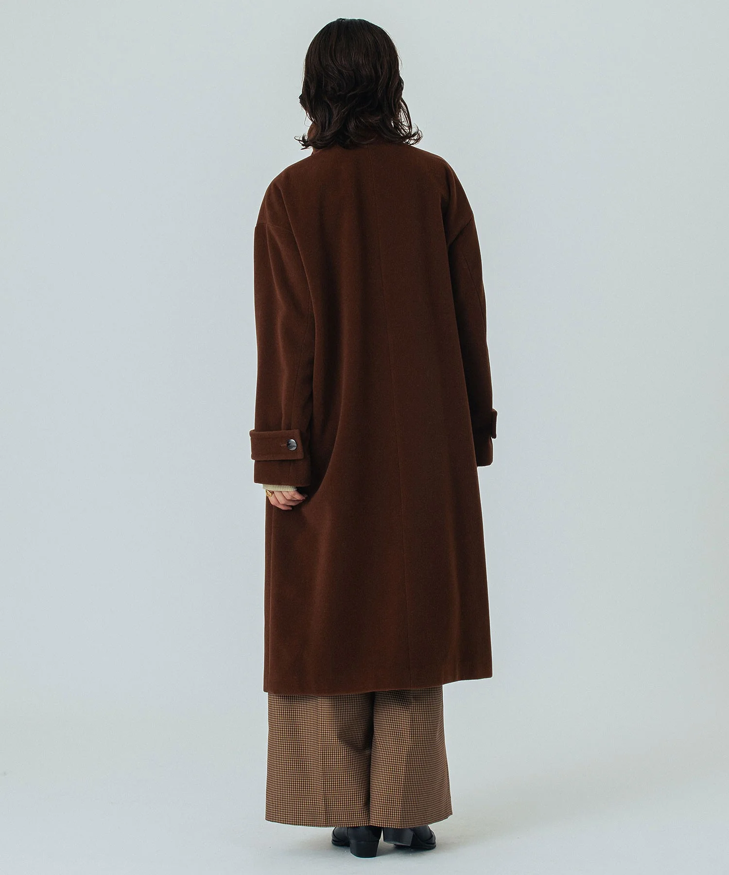 STAND FALL COLLAR LONG COAT - Image 4
